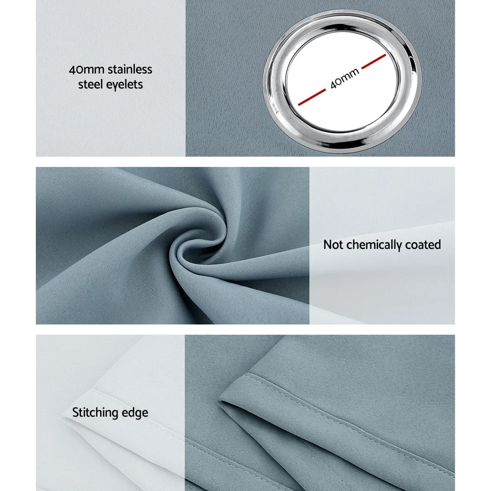 2X 132x274cm | Blockout Sheer Curtains | Light Grey