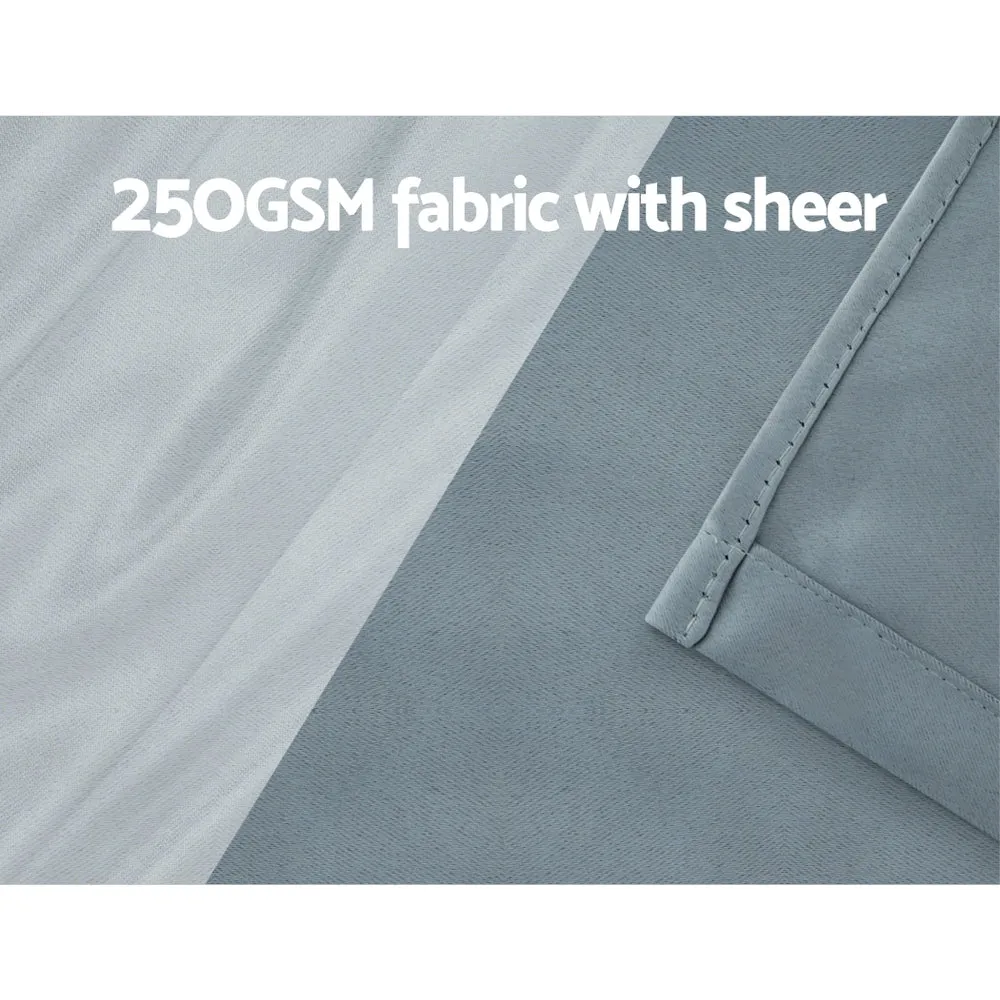 2X 132x274cm | Blockout Sheer Curtains | Light Grey