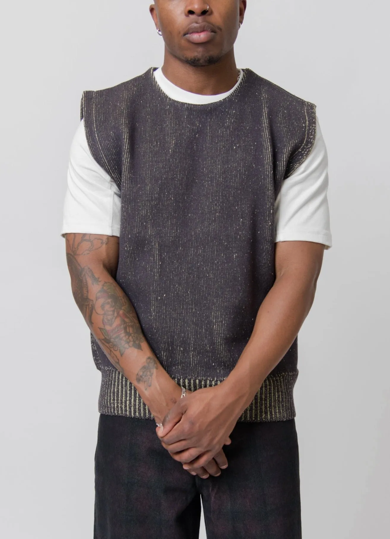 Aimless Compact Knit Vest Herren Grey