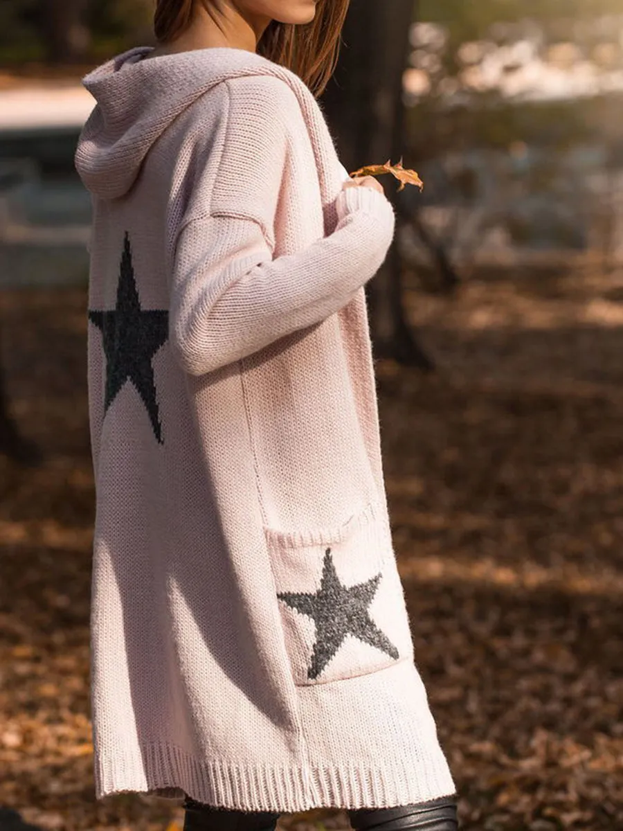 Autumn Winter Hooded Star Cardigan