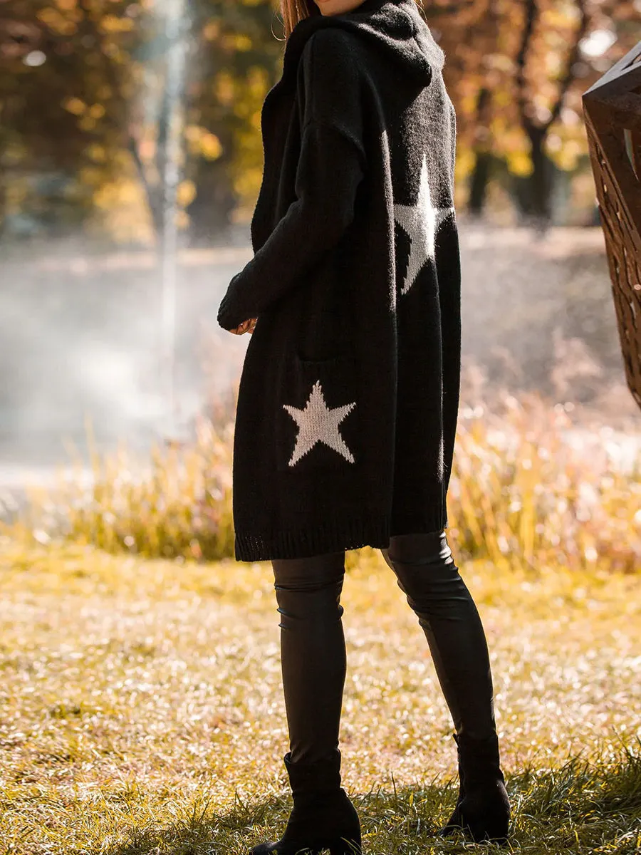 Autumn Winter Hooded Star Cardigan
