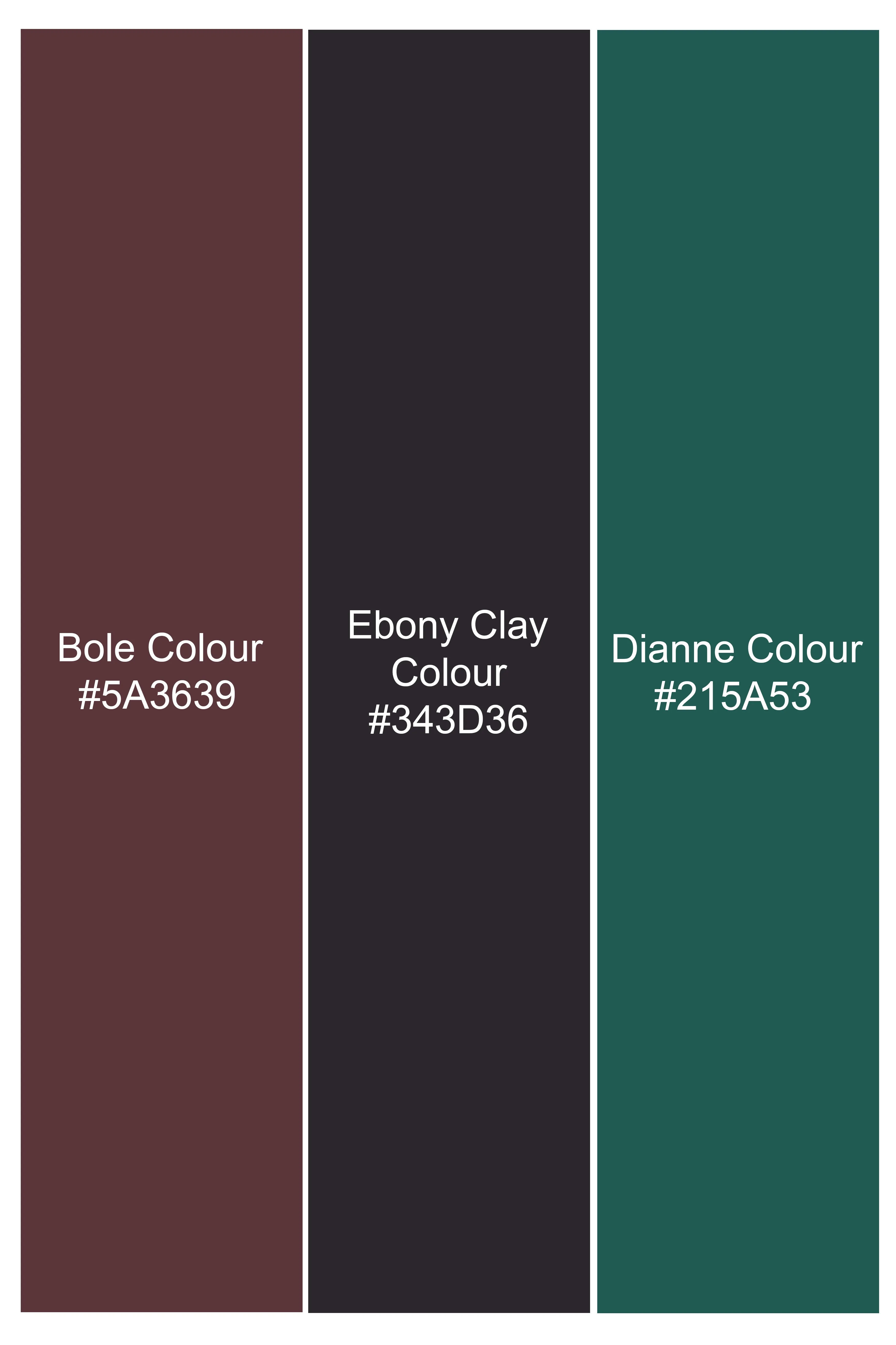 Bole Brown with Ebony Clay Black Plaid Wool Rich Suit