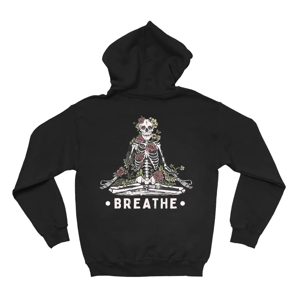 Breathe | Unisex Meditating Skeleton Hoodie