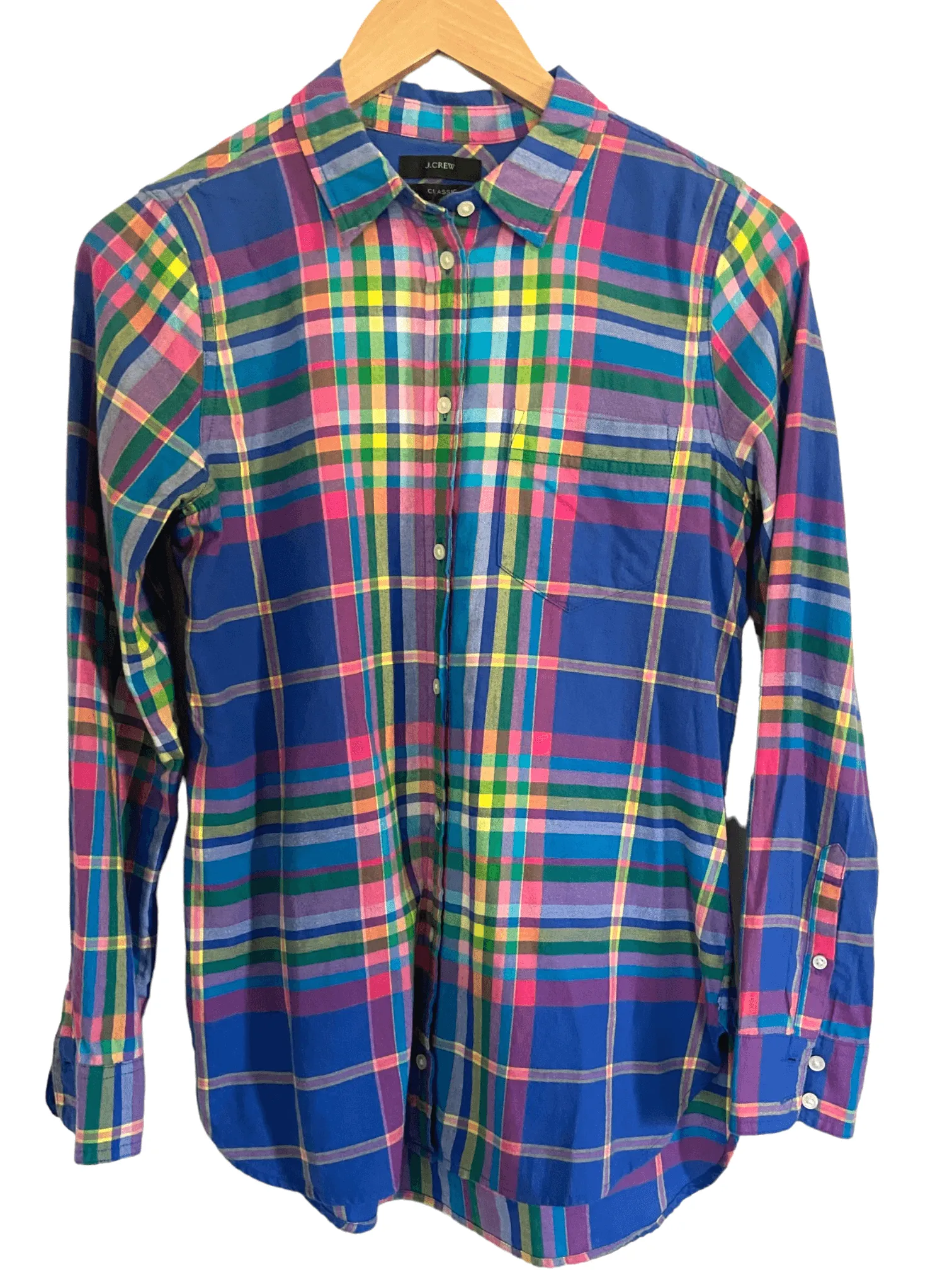 Bright Spring Plaid Button-down Shirt