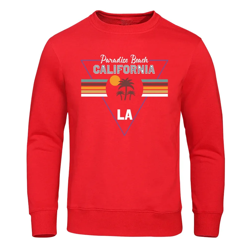 California Paradise Beach Letter Hip Hop Hoodie For Men Sport Warm Top Pullover Fleece Pullovers Comfortable Fashion Hoodies