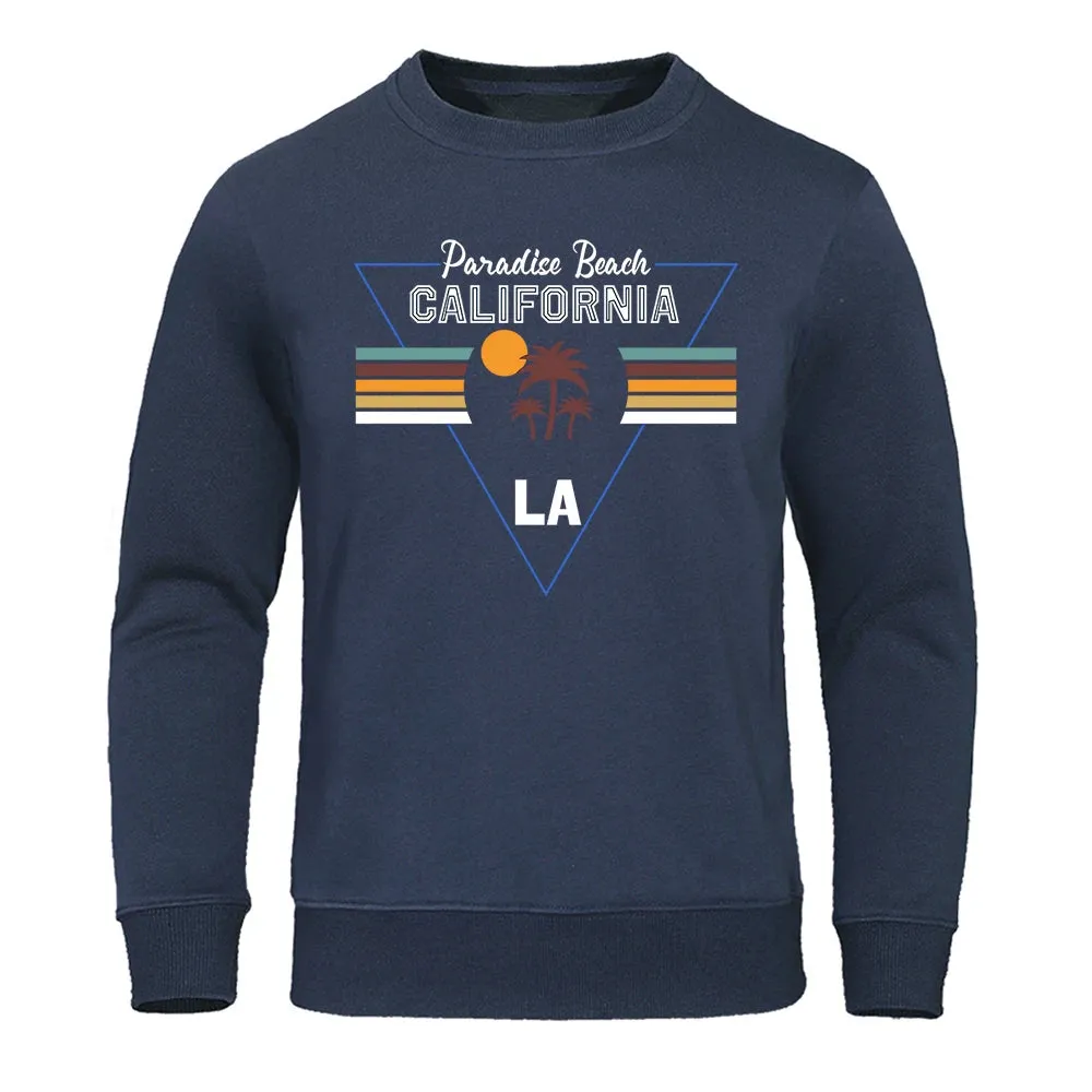 California Paradise Beach Letter Hip Hop Hoodie For Men Sport Warm Top Pullover Fleece Pullovers Comfortable Fashion Hoodies