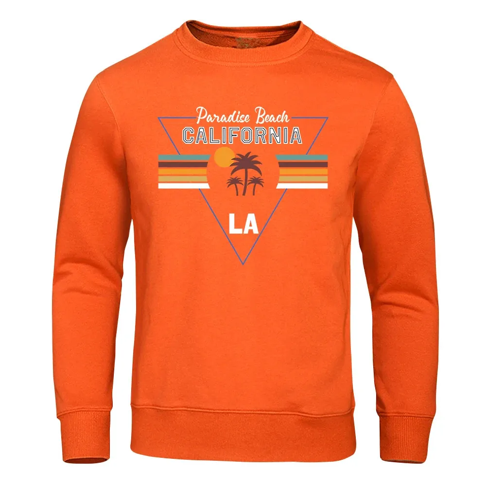 California Paradise Beach Letter Hip Hop Hoodie For Men Sport Warm Top Pullover Fleece Pullovers Comfortable Fashion Hoodies