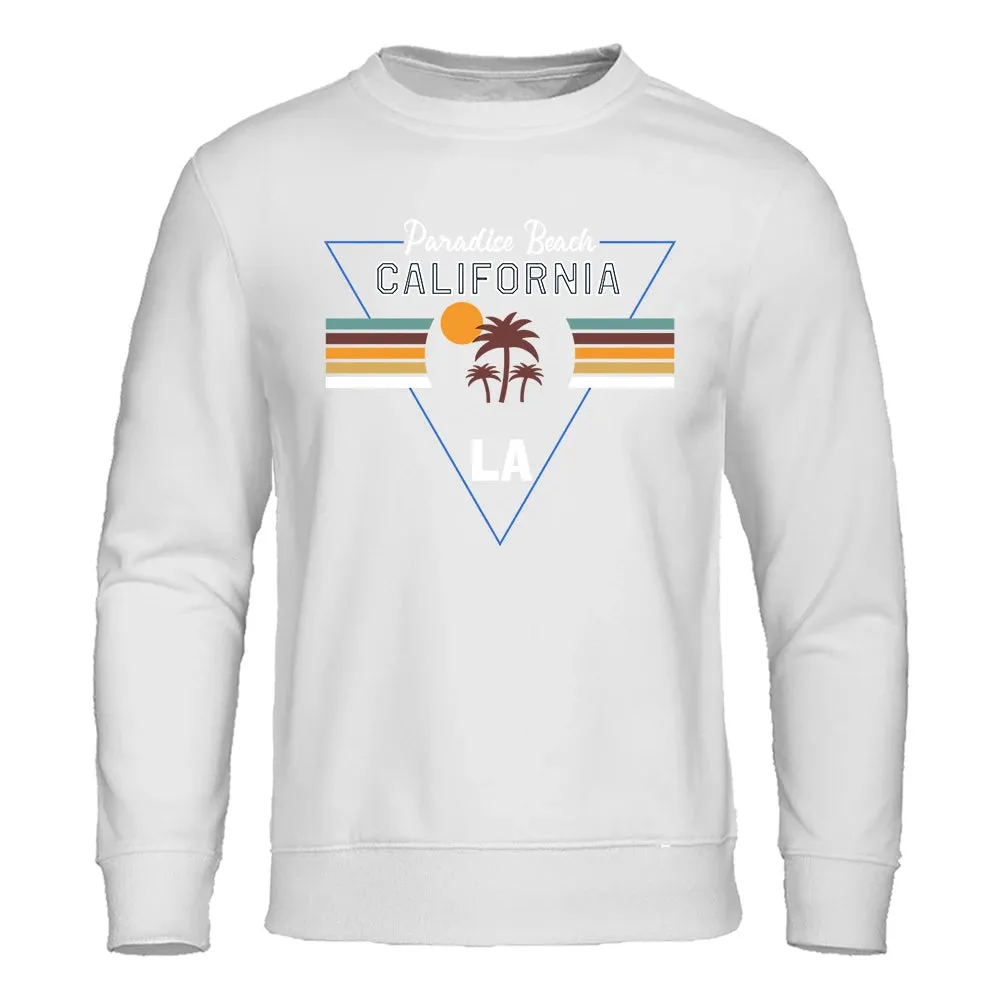 California Paradise Beach Letter Hip Hop Hoodie For Men Sport Warm Top Pullover Fleece Pullovers Comfortable Fashion Hoodies