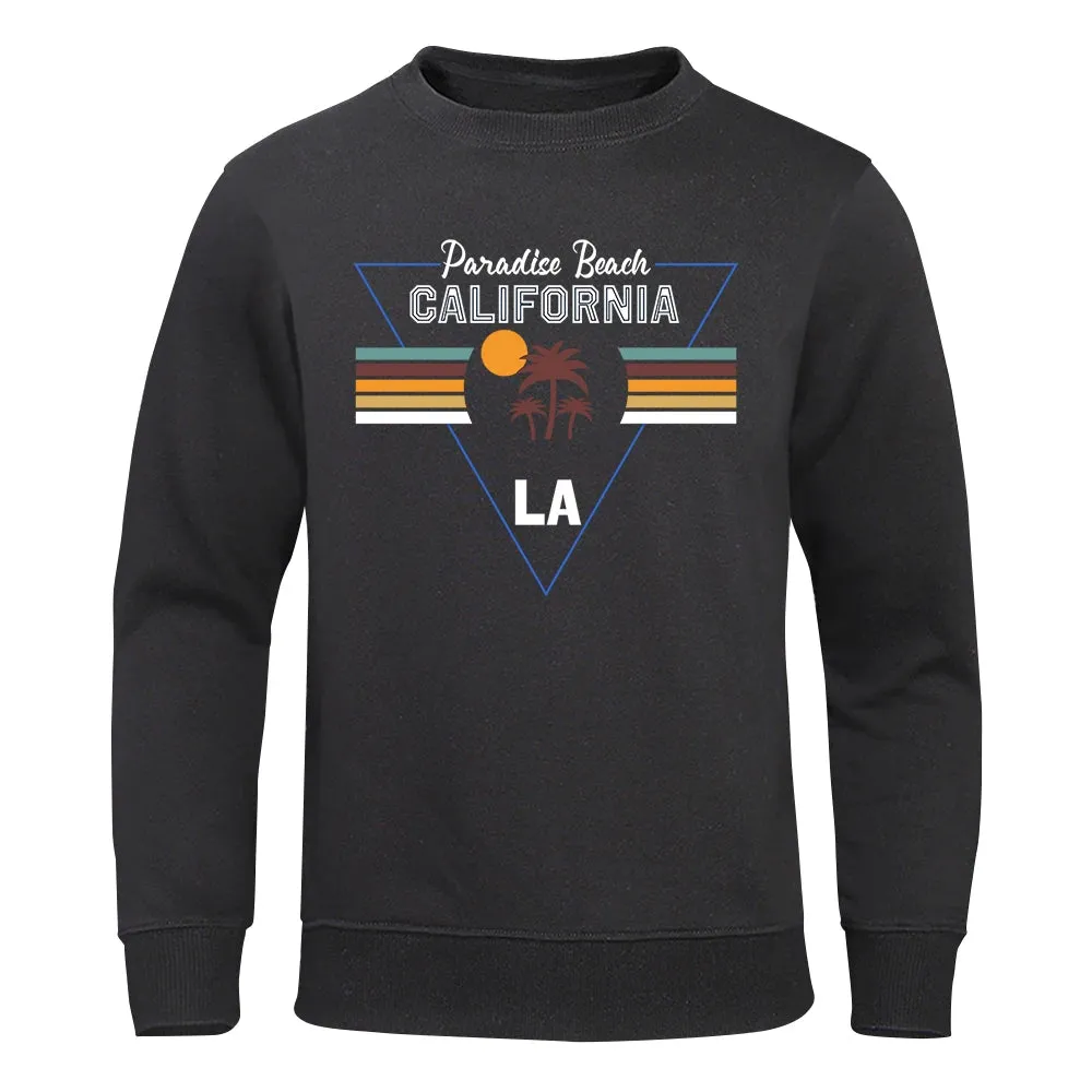 California Paradise Beach Letter Hip Hop Hoodie For Men Sport Warm Top Pullover Fleece Pullovers Comfortable Fashion Hoodies