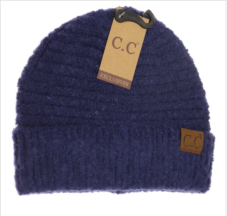 CC Beanie Solid Boucle Knit