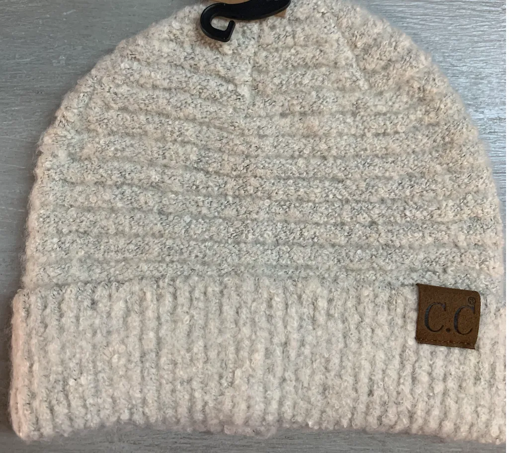 CC Beanie Solid Boucle Knit