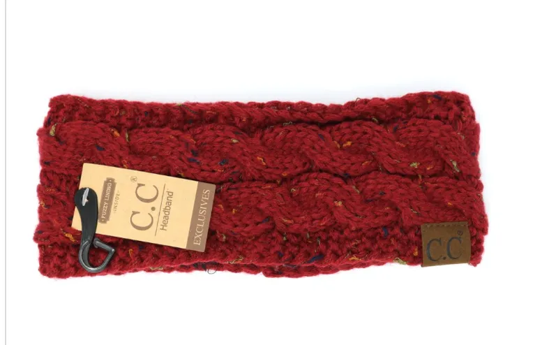 CC Headband Cable Knit Flecked