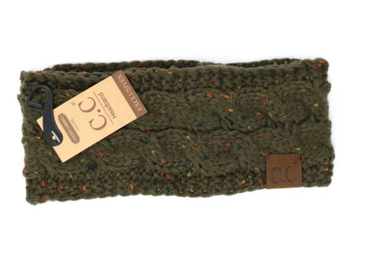 CC Headband Cable Knit Flecked