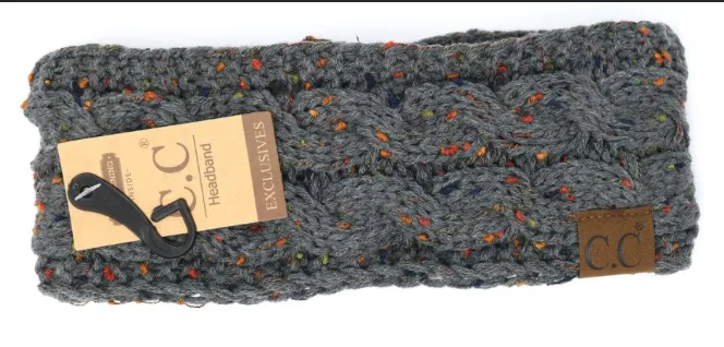 CC Headband Cable Knit Flecked