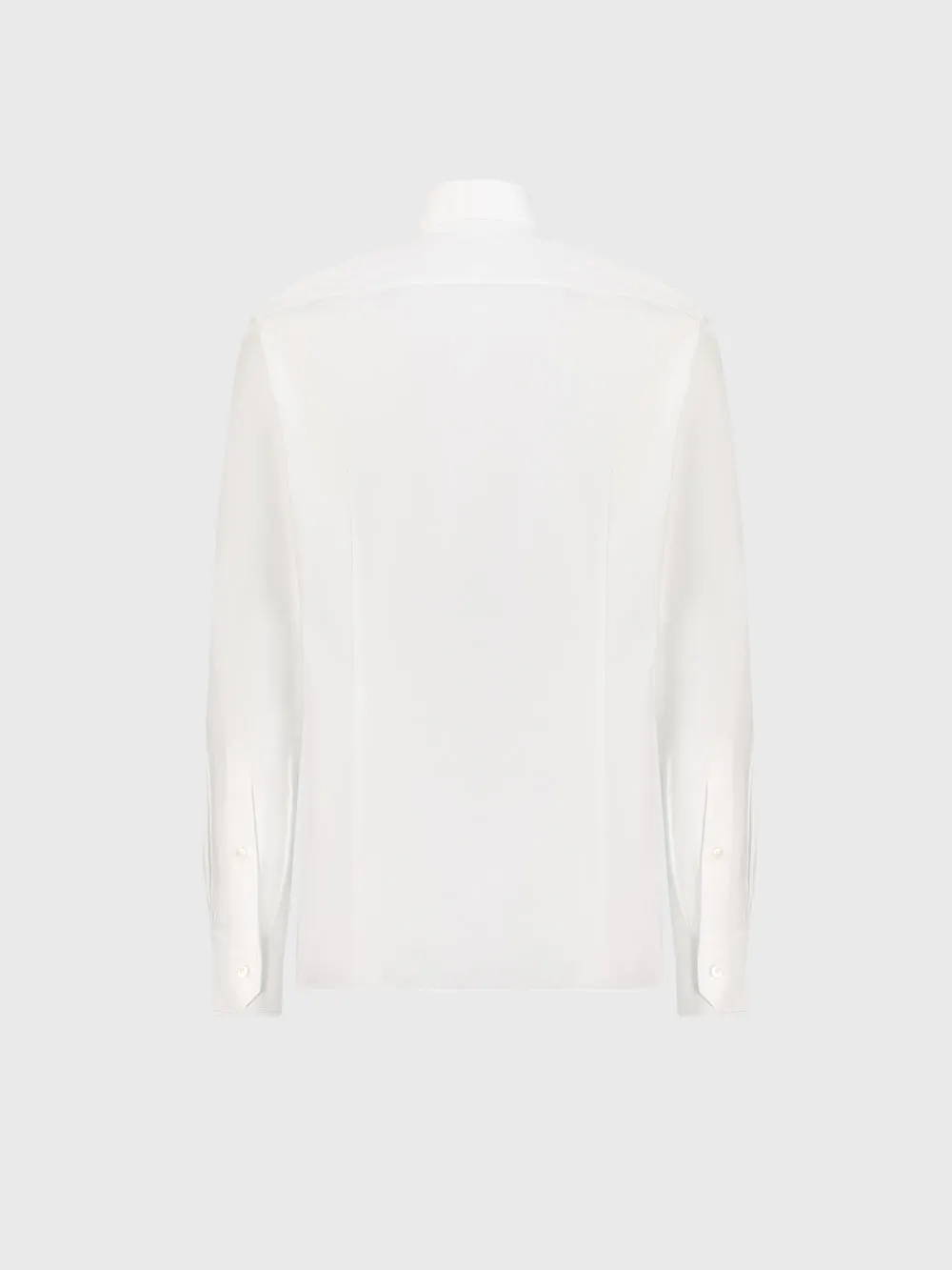 Cotton Shirt with Triple Stitching White