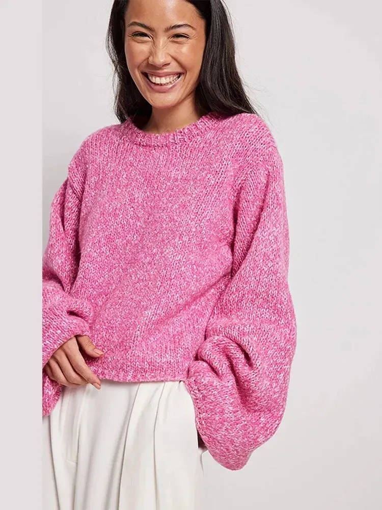 Dana O-neck Back Cut Out Women Sweater