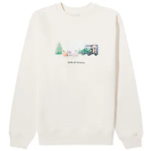 Drôle De Monsieur Mountain Sweatshirt, Cream