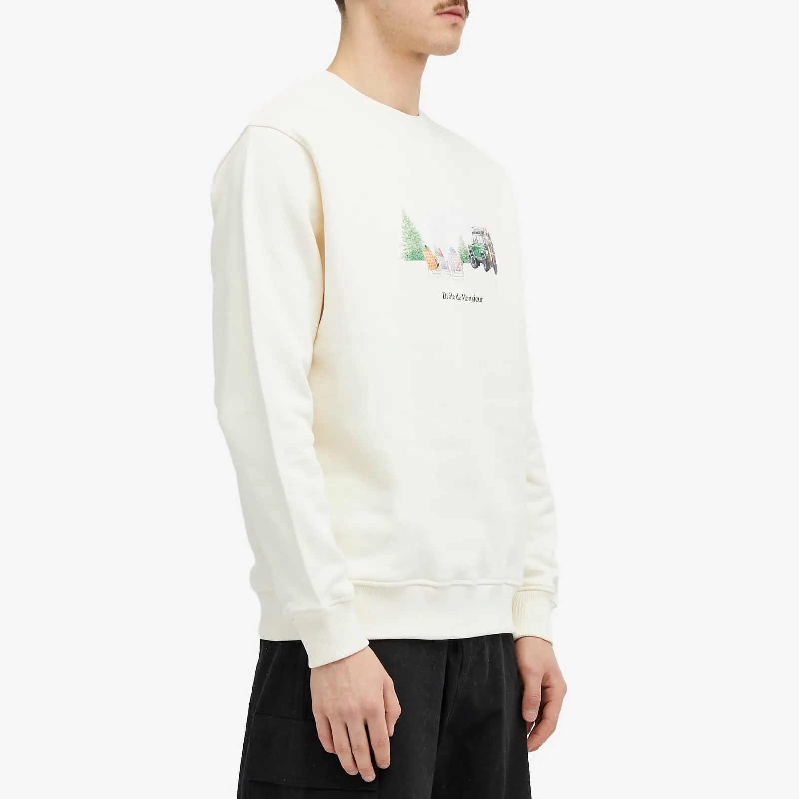 Drôle De Monsieur Mountain Sweatshirt, Cream