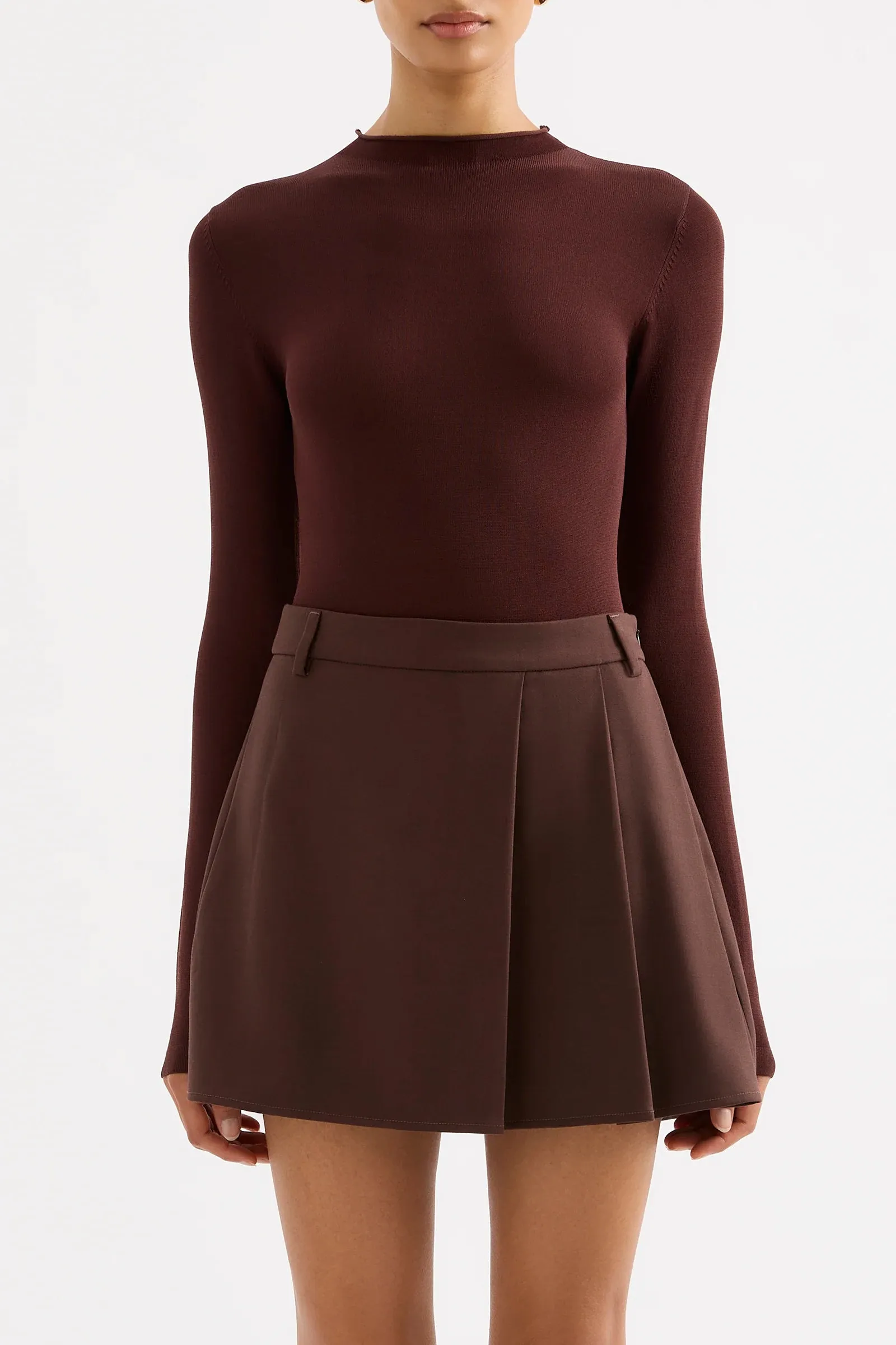 Easton Tailored Mini Skirt Cocoa