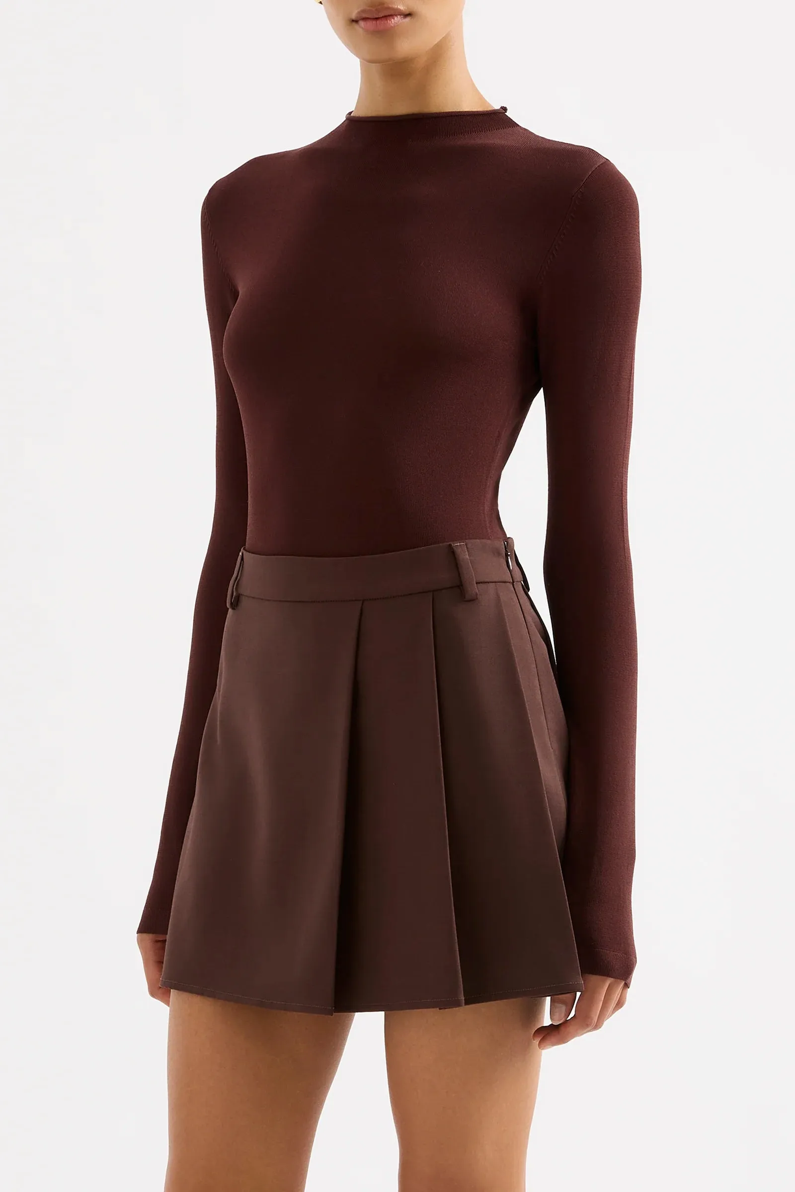 Easton Tailored Mini Skirt Cocoa