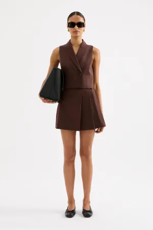 Easton Tailored Mini Skirt Cocoa