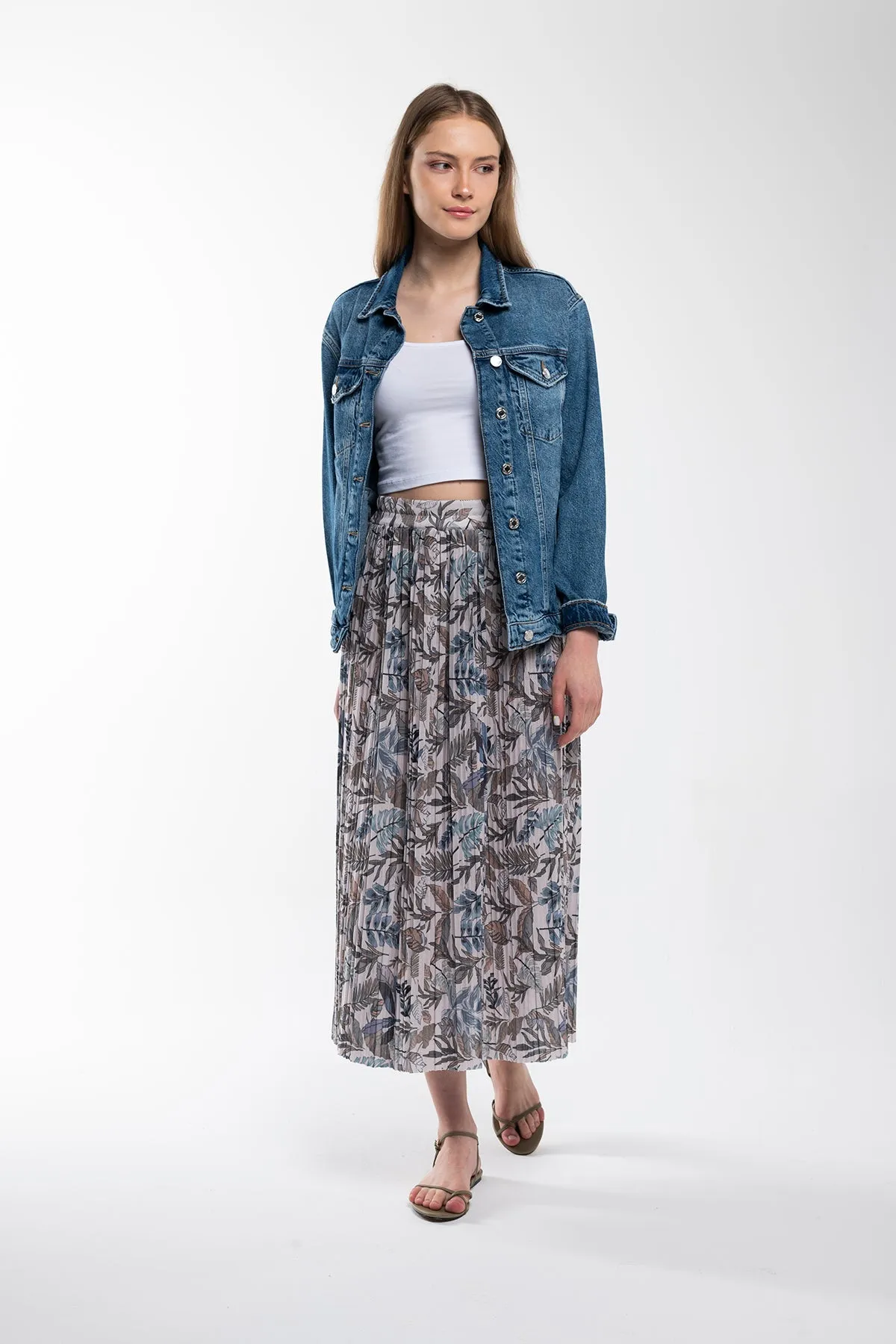 Floral Spring Pleated Skirt
