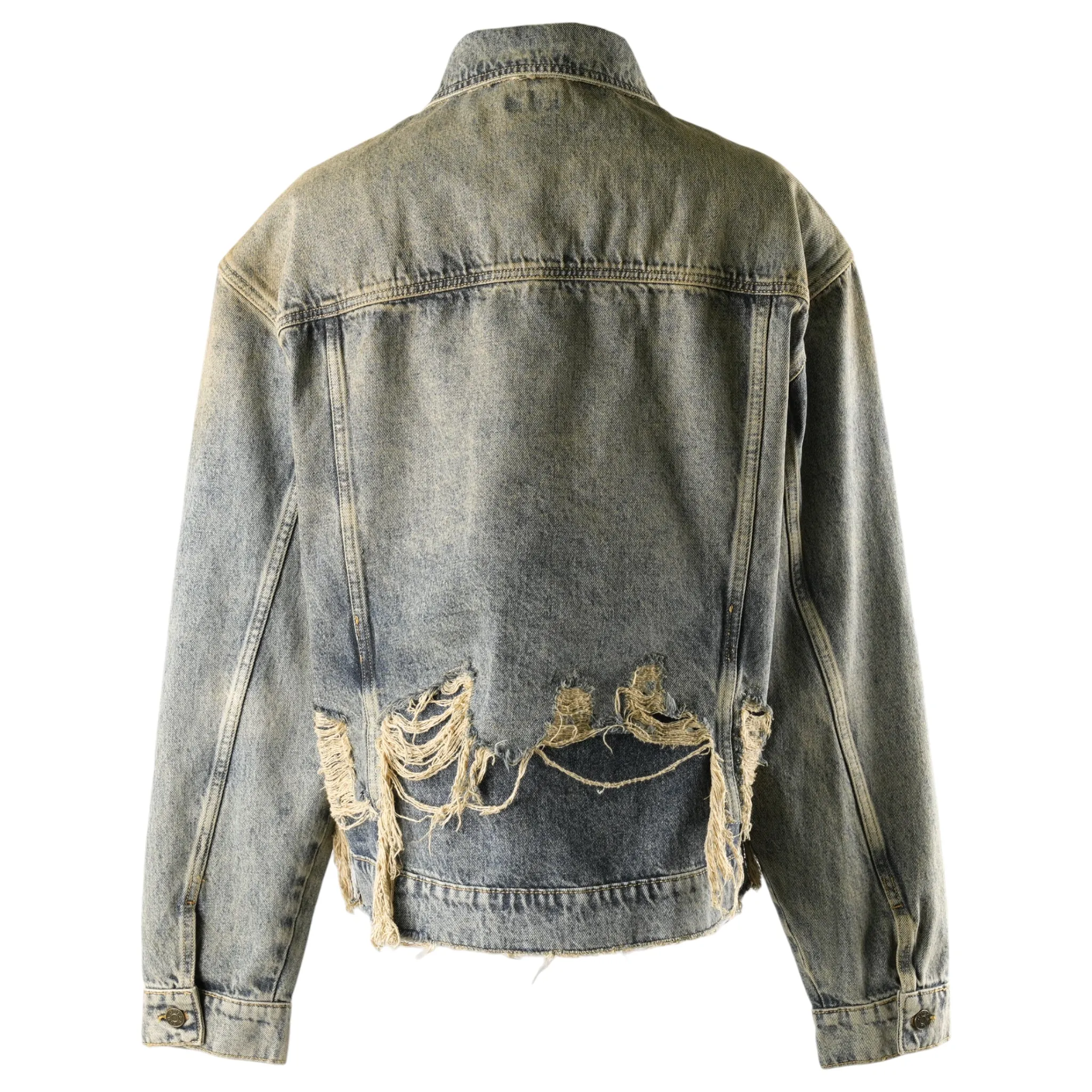 GUSA DISTRESSED DENIM JACKET / G2SW:GUSA HEAVY STAINED M