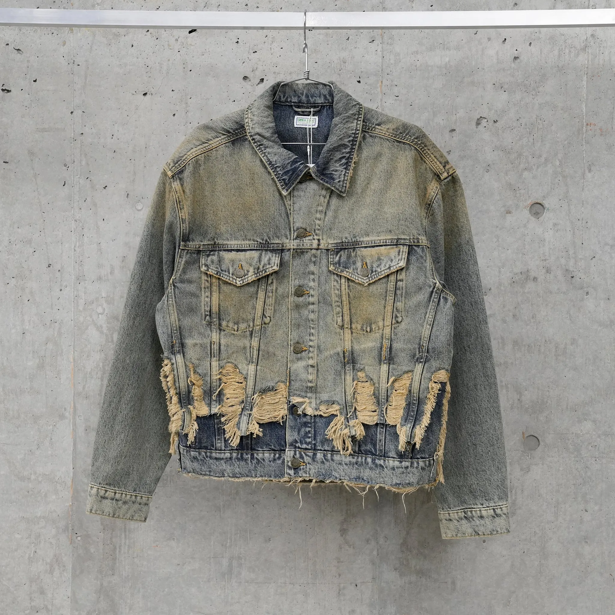 GUSA DISTRESSED DENIM JACKET / G2SW:GUSA HEAVY STAINED M