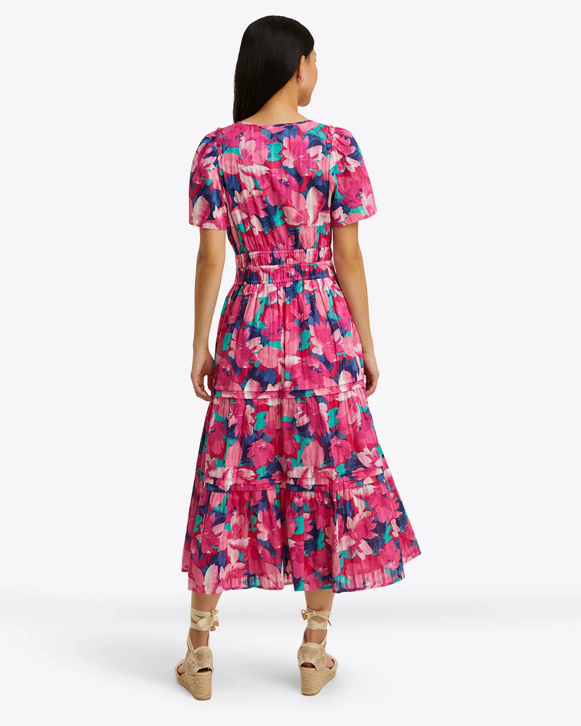 Hollie Midi Dress in Shadow Stripe
