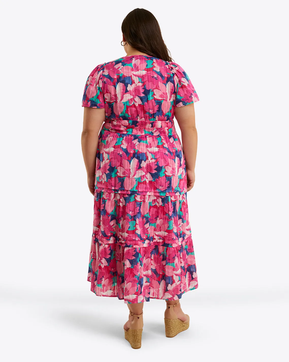 Hollie Midi Dress in Shadow Stripe