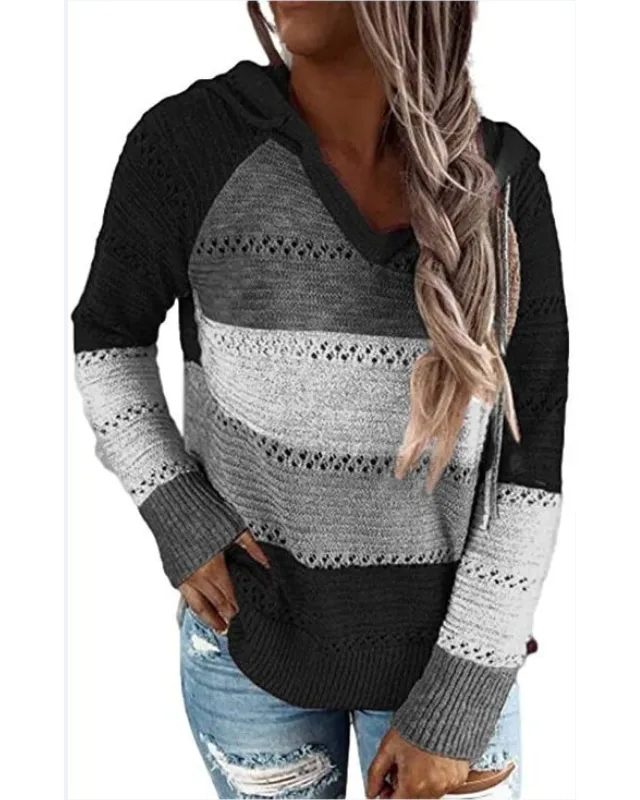 Ivyshape | Casual Pullover Sweatshirt with Hood Ideal for Fall/Winter