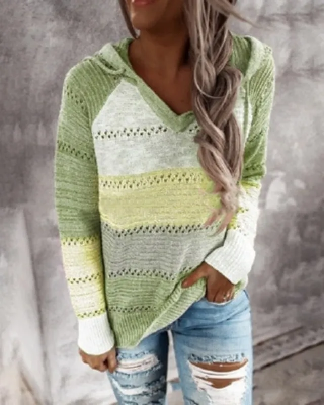 Ivyshape | Casual Pullover Sweatshirt with Hood Ideal for Fall/Winter