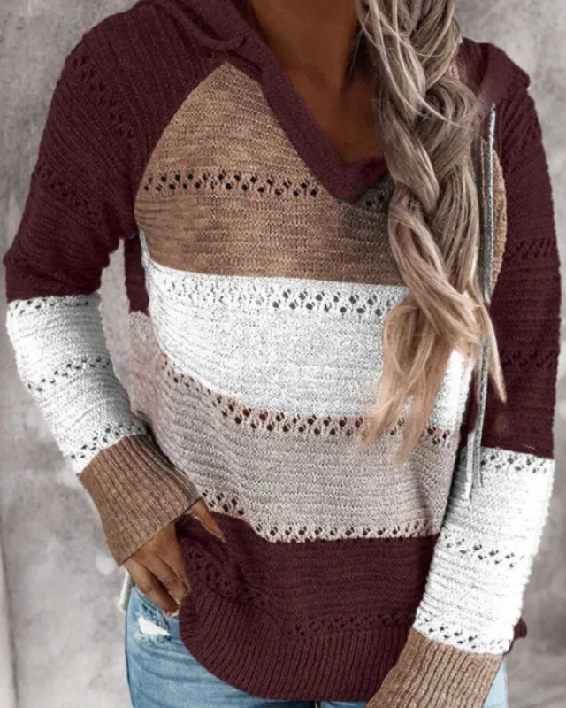 Ivyshape | Casual Pullover Sweatshirt with Hood Ideal for Fall/Winter