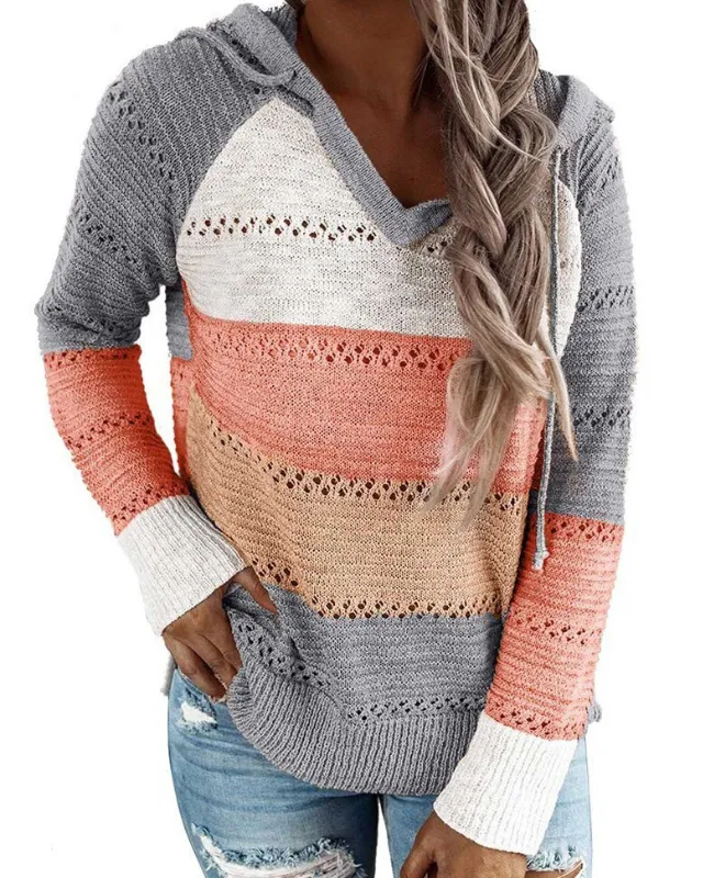 Ivyshape | Casual Pullover Sweatshirt with Hood Ideal for Fall/Winter