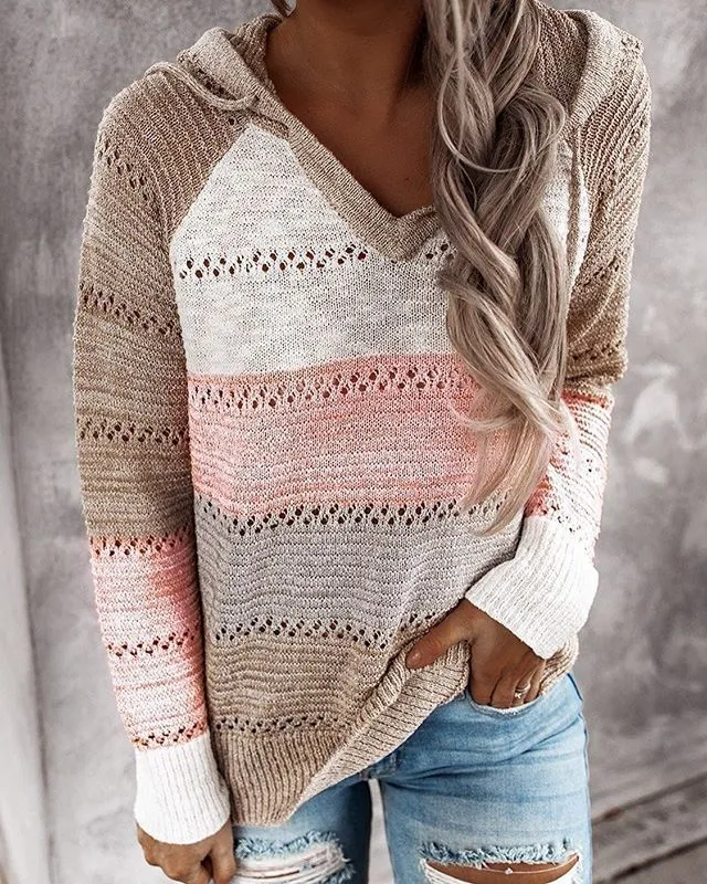 Ivyshape | Casual Pullover Sweatshirt with Hood Ideal for Fall/Winter