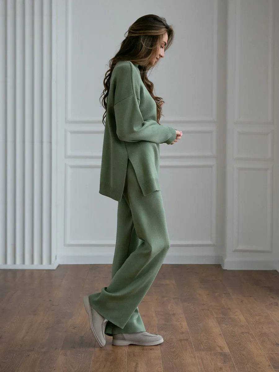 Jasmine Half Turtleneck Sweater & Wide Leg Pants