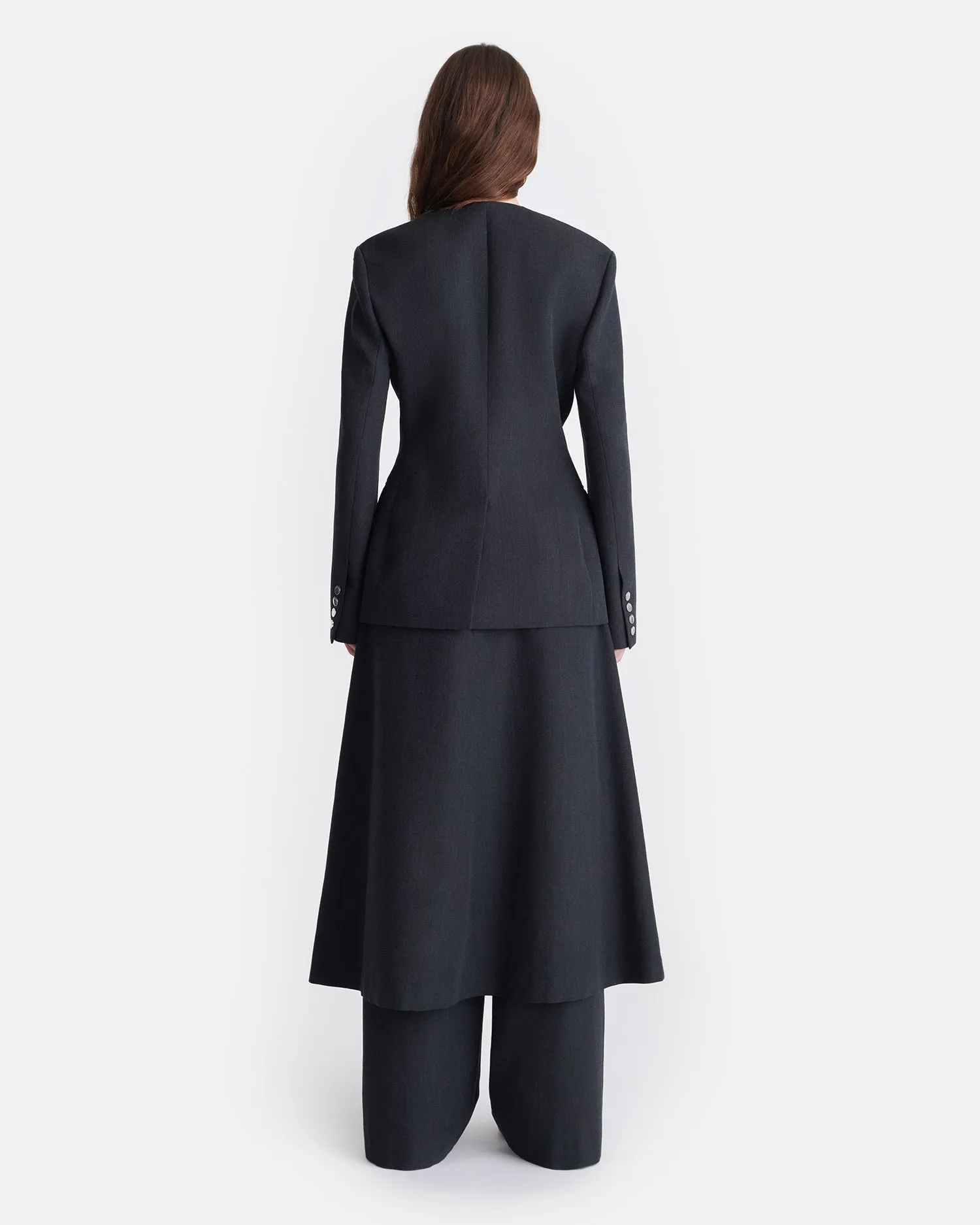 Lenke - Wool Twill Blazer - Grey Melange