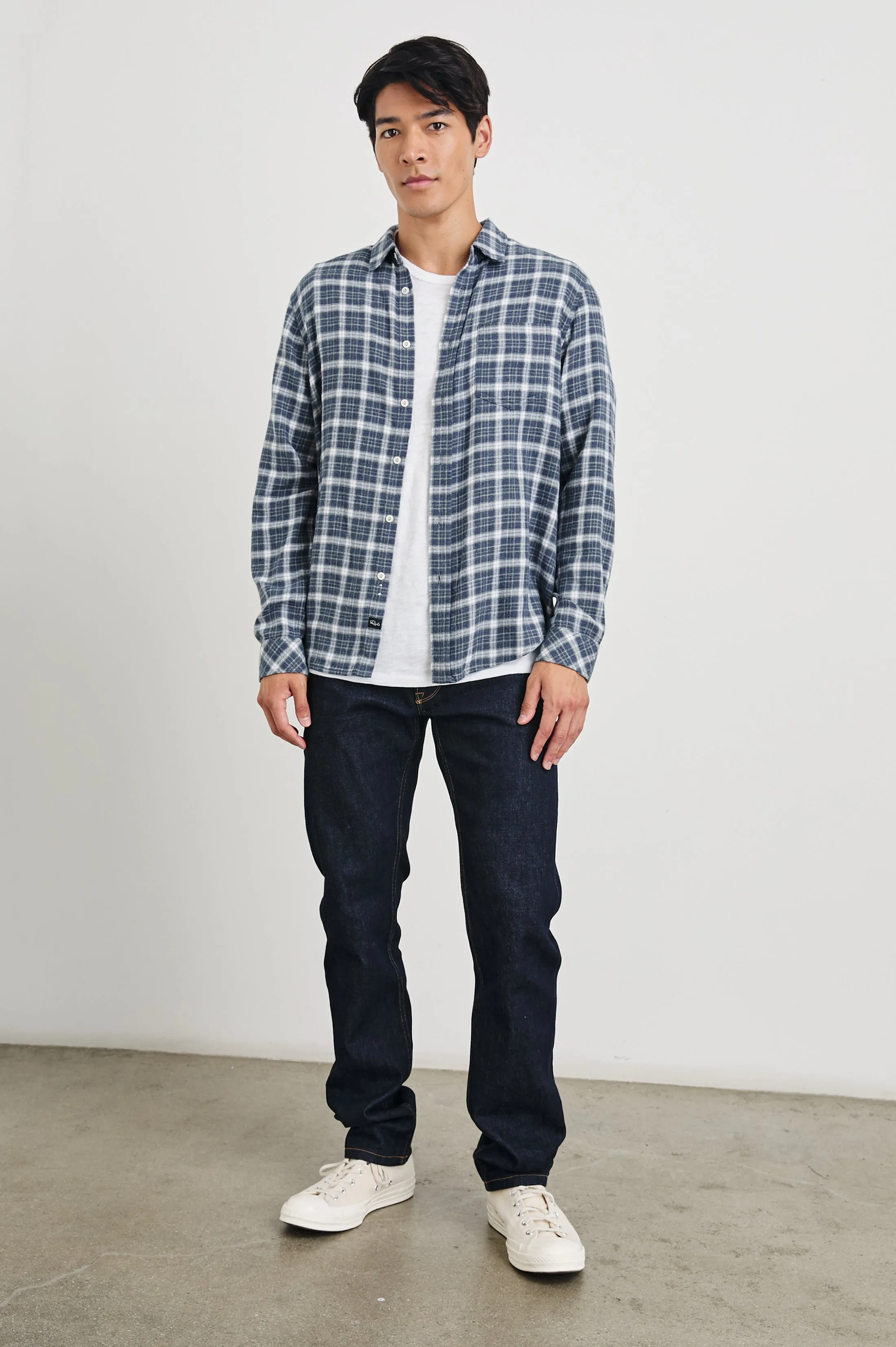LENNOX SHIRT - DENIM WHITE GREY