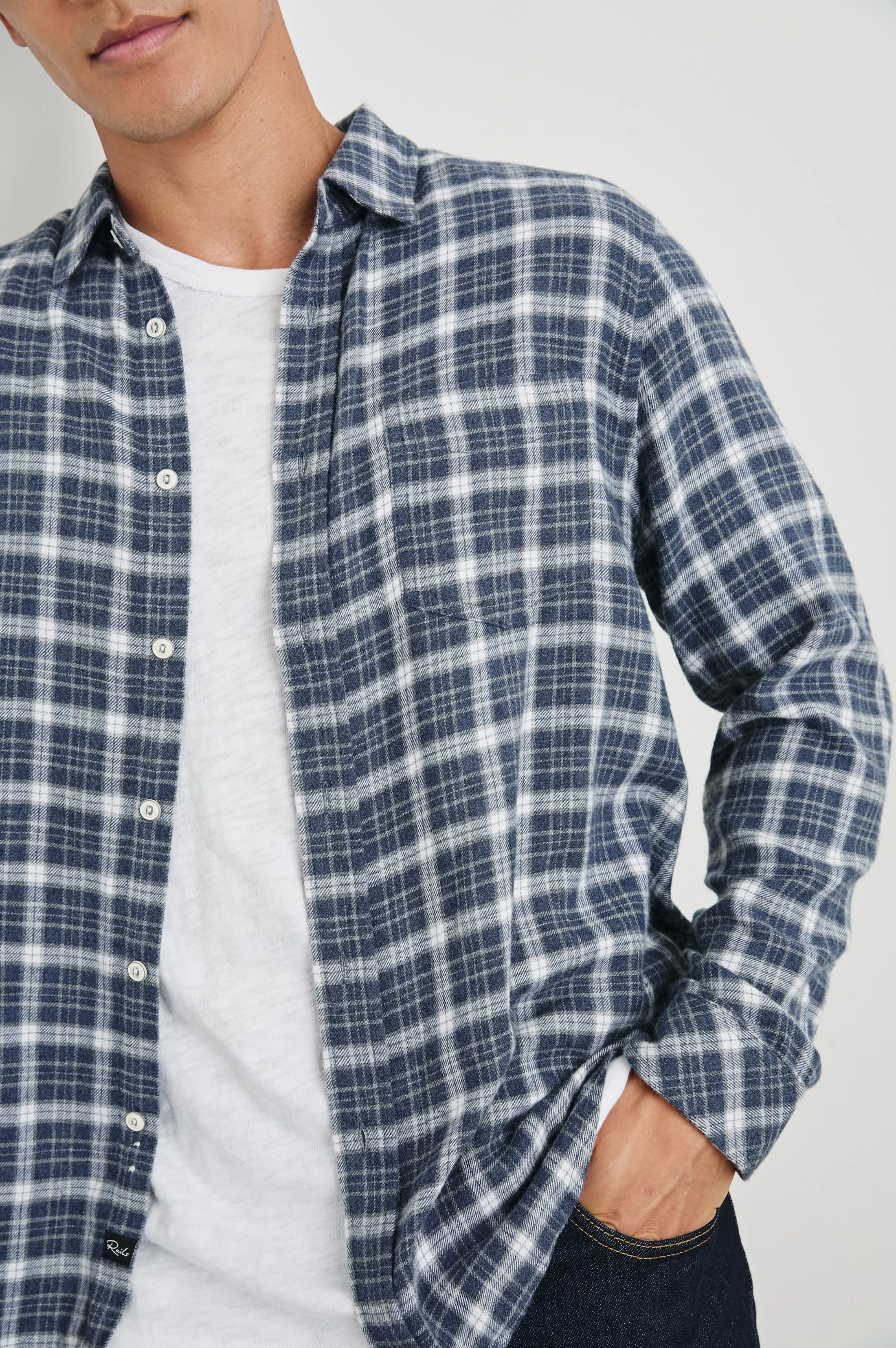LENNOX SHIRT - DENIM WHITE GREY