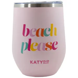 Light Pink Beach Please Wine Tumbler