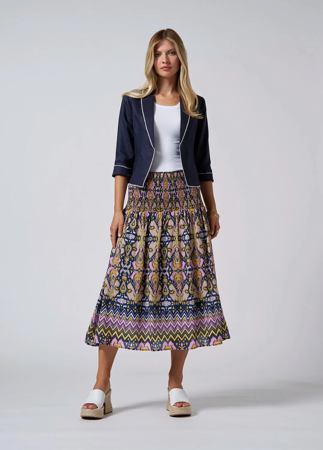 loobies story mira skirt indigo multi LS2826M