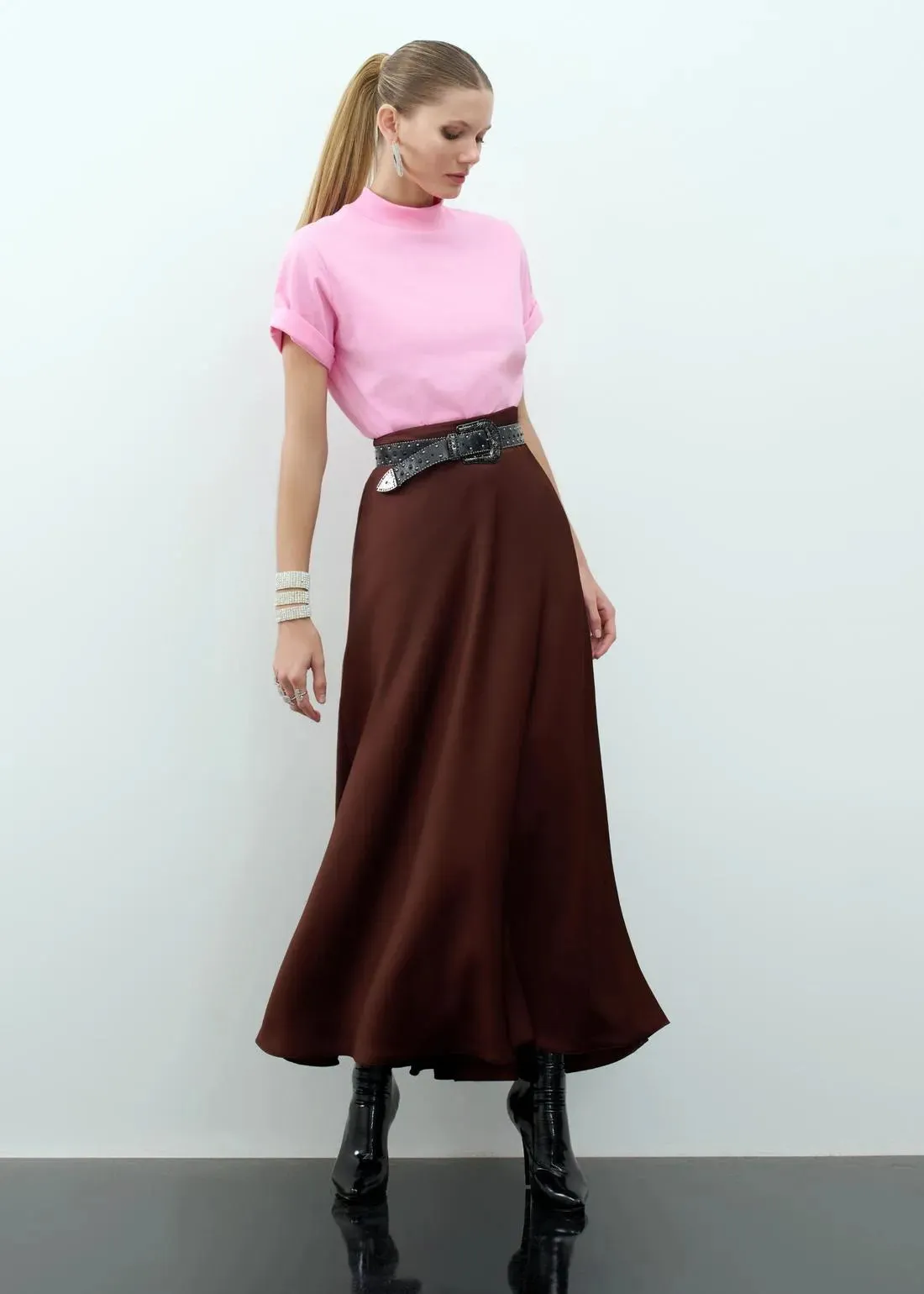 Lore - Crepe Maxi Midi Skirt