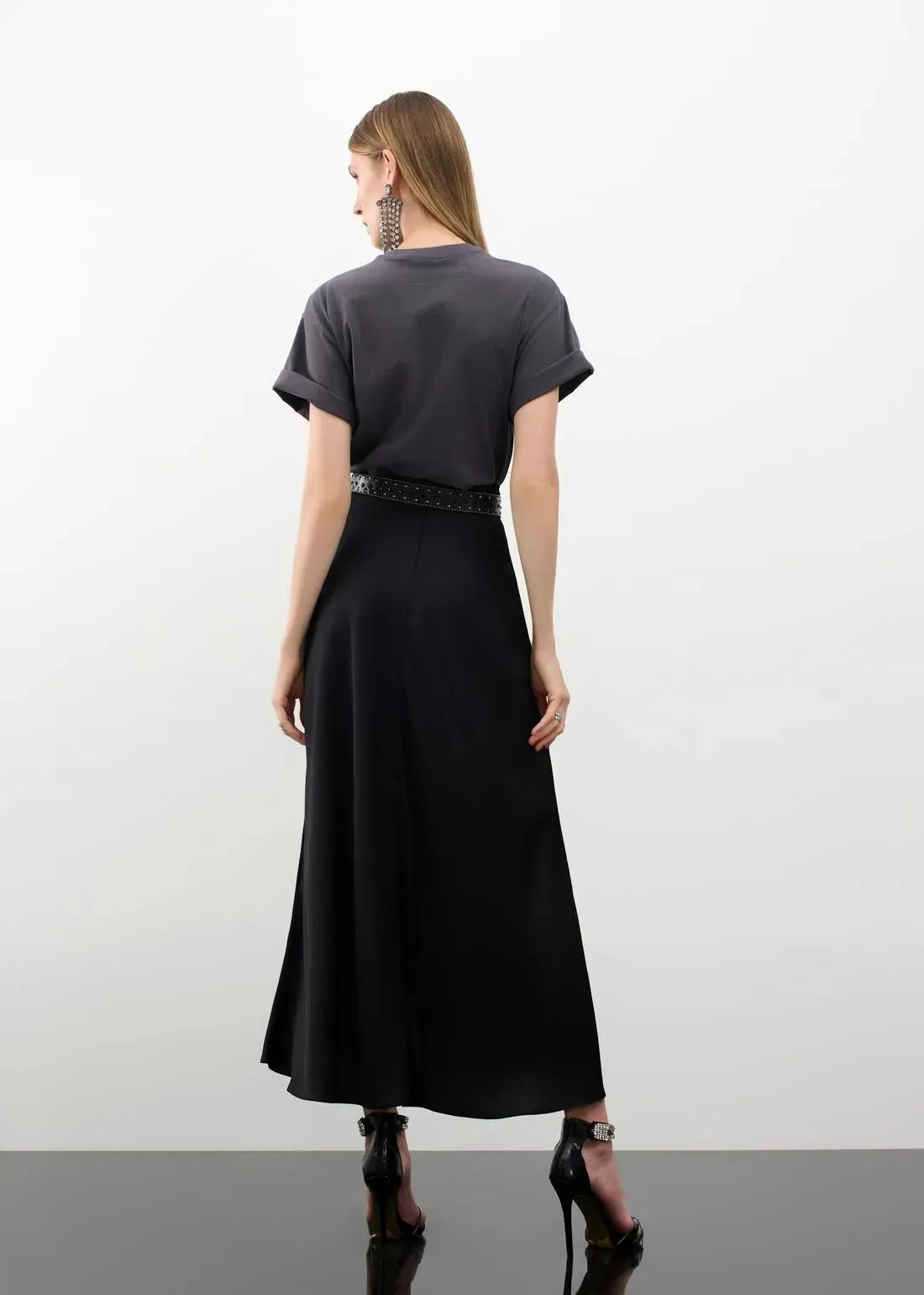 Lore - Crepe Maxi Midi Skirt
