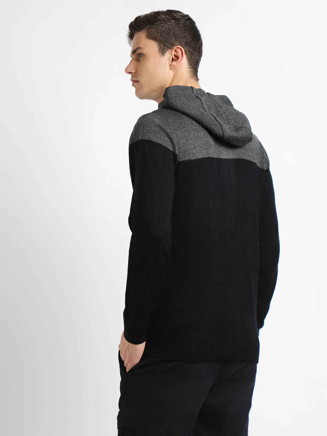 Men's Hoodie Regular Fit Solid Anthra Mel Sweater