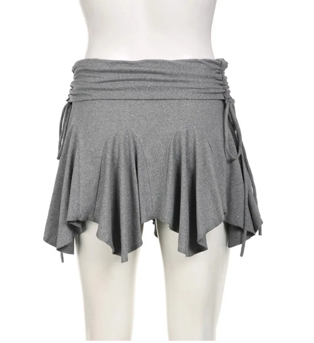Mia Tie-Waist Asymmetric Mini Skirt