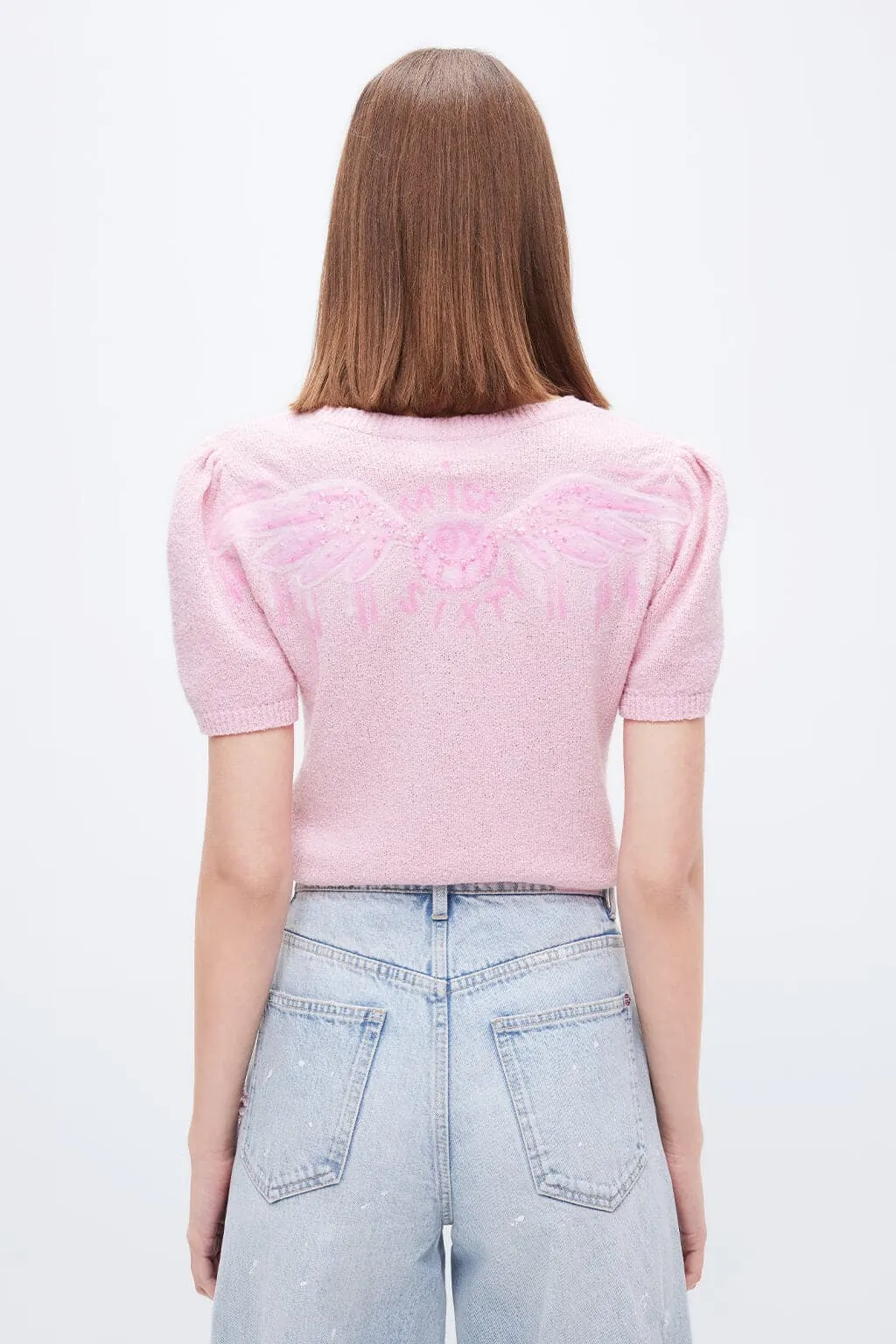 Miss Sixty x ANDRÉ SARAIVA Capsule Collection Pink Knit Top