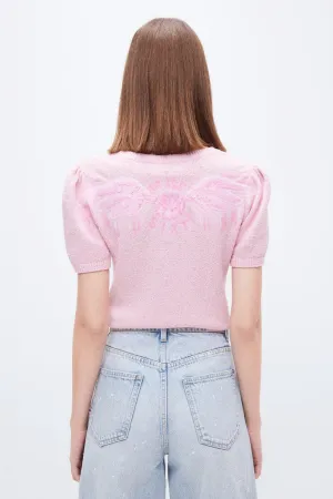 Miss Sixty x ANDRÉ SARAIVA Capsule Collection Pink Knit Top