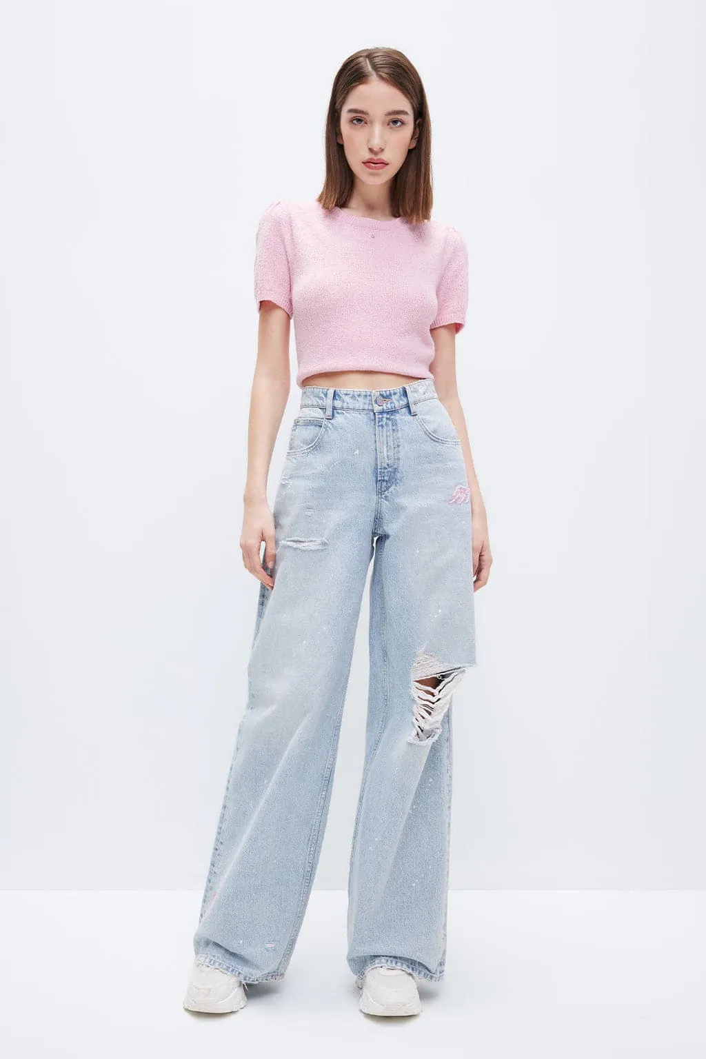Miss Sixty x ANDRÉ SARAIVA Capsule Collection Pink Knit Top