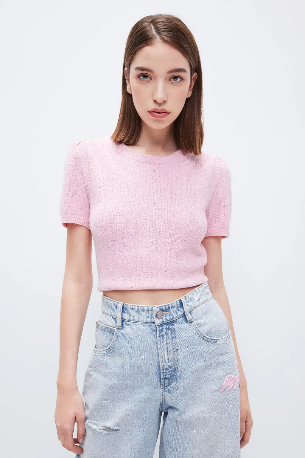 Miss Sixty x ANDRÉ SARAIVA Capsule Collection Pink Knit Top