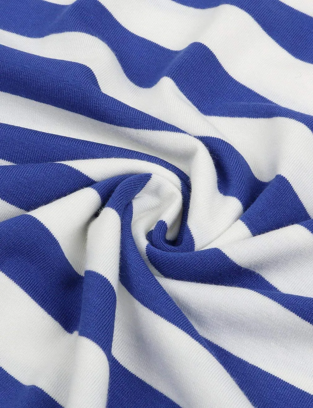 Moosungeek Womens Blue Stripe Pattern Loose Tunic Top